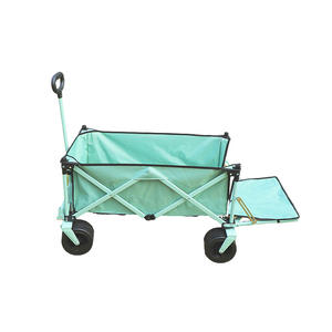 Chariot de camping pliable moderne et coloré avec siège inclinable, chariot de jardinage et de courses à quatre roues, chariot de transport extérieur pliable - Product Image 1