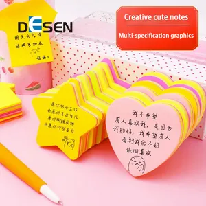 DESEN Free Sample Customized OEM Office School Stationary Supply Different House Shaped Sticky Notes
