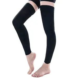 Đùi cao footless nén Opaque công ty hỗ trợ 15-20 mmHg tốt nghiệp nén với Silicone ban nhạc nén vớ