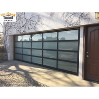 Portes de garage sectionnelles traditionnelles solides Portes de garage électriques résistantes aux intempéries en verre dépoli Fabricant