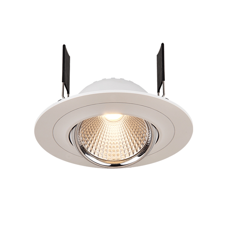 Встроенный светодиодный потолочный светильник с COB матрицей, латунный круглый светильник 7 Вт, потолочный комнатный прожектор