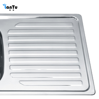 Meilleure vente en gros Évier de cuisine à une cuvette Évier de cuisine moderne de type 304 en acier inoxydable avec plateau