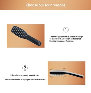 Portable Electric Scalp Care Head Massager Rechargeable Vibration Color Light Hair Care Massage Comb - Product Image 6