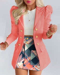 Setelan Wanita Musim Semi dan Gugur 2023, Rok <span class=keywords><strong>Mini</strong></span> Pendek Slim, Setelan Rok Dua Potong, Setelan <span class=keywords><strong>Blazer</strong></span> Wanita - Product Image 5