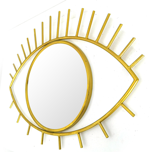 Eye Shape Modern Gold Wall Mounted Metal <strong>Frame</strong> <strong>Mirror</strong> Decorative for Living Room - Product Image 2