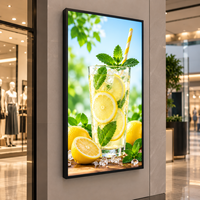 Afficheur LED commercial, boîte à lumière, affichage graphique rétractable, cadre lumineux fin pour centre commercial, magasin