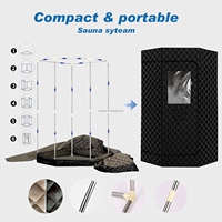 PROELIFE Sauna portable moderne et léger pour la maison, 3L 1500W, Tente de sauna pentagonale avec chaise pliante et tapis de sudation, Garantie 1 an