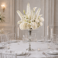 Boule de fleurs artificielles en soie blanche pour centre de table, de haute qualité, faite à la main, aspect réaliste, pour mariage, banquet, événement
