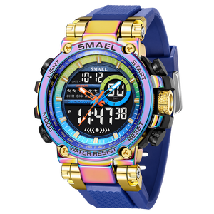 Reloj Deportivo Analógico-Digital para Hombre SMAEL 8141, Cronógrafo, Resistente al Agua 5BAR, Correa de Silicona, Pantalla LED - Product Image 5