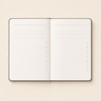 LABON Agenda Personnalisé A5 – Journal de Planification Quotidienne Couverture Rigide Taupe Sauge Sable avec Icônes Horloge Dorées pour Gestion du Temps et Notes