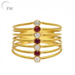 แหวนเพชรทับทิม 18k จาก UM jewelry สำหรับทุกเพศ เหมาะสำหรับใส่ทุกวัน ของขวัญวันครบรอบแต่งงาน - Product Image 1