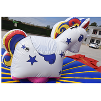 Toro Gonflable Commercial à Bungee, Jeu d'Équitation Licorne, Château Gonflable Interactif pour Enfants et Adultes, Idéal pour les Fêtes