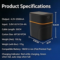 Boîte de rangement pour chargeur de batterie 18650 conforme à la réglementation européenne sur les batteries, étui de batterie externe amovible, arrêt automatique de la charge, chargeur 2 en 1