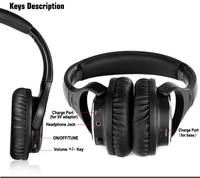 Casque TV sans fil UHF YH998 rechargeable, audio HIFI, émetteur 2-en-1, base de charge, portée 330 pieds, Plug & Play optique