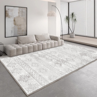 Tapis de Salon Épais Vintage Imprimé Gris et Beige Moderne en Mousse à Mémoire de Forme