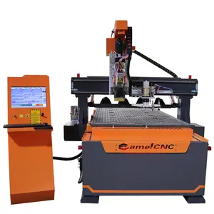 High Efficiency 1530 ATC CNC 4 Axis 5X10 Disc Automatic Tool Changer Cnc Route Cabinet Doors Making Machine For Plywood Marble