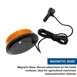 Luz de Emergencia Ámbar, <span class=keywords><strong>Baliza</strong></span> de Advertencia LED <span class=keywords><strong>Circular</strong></span> Intermitente con Base Magnética para Maquinaria Agrícola, Autobuses y Vehículos - Product Image 6