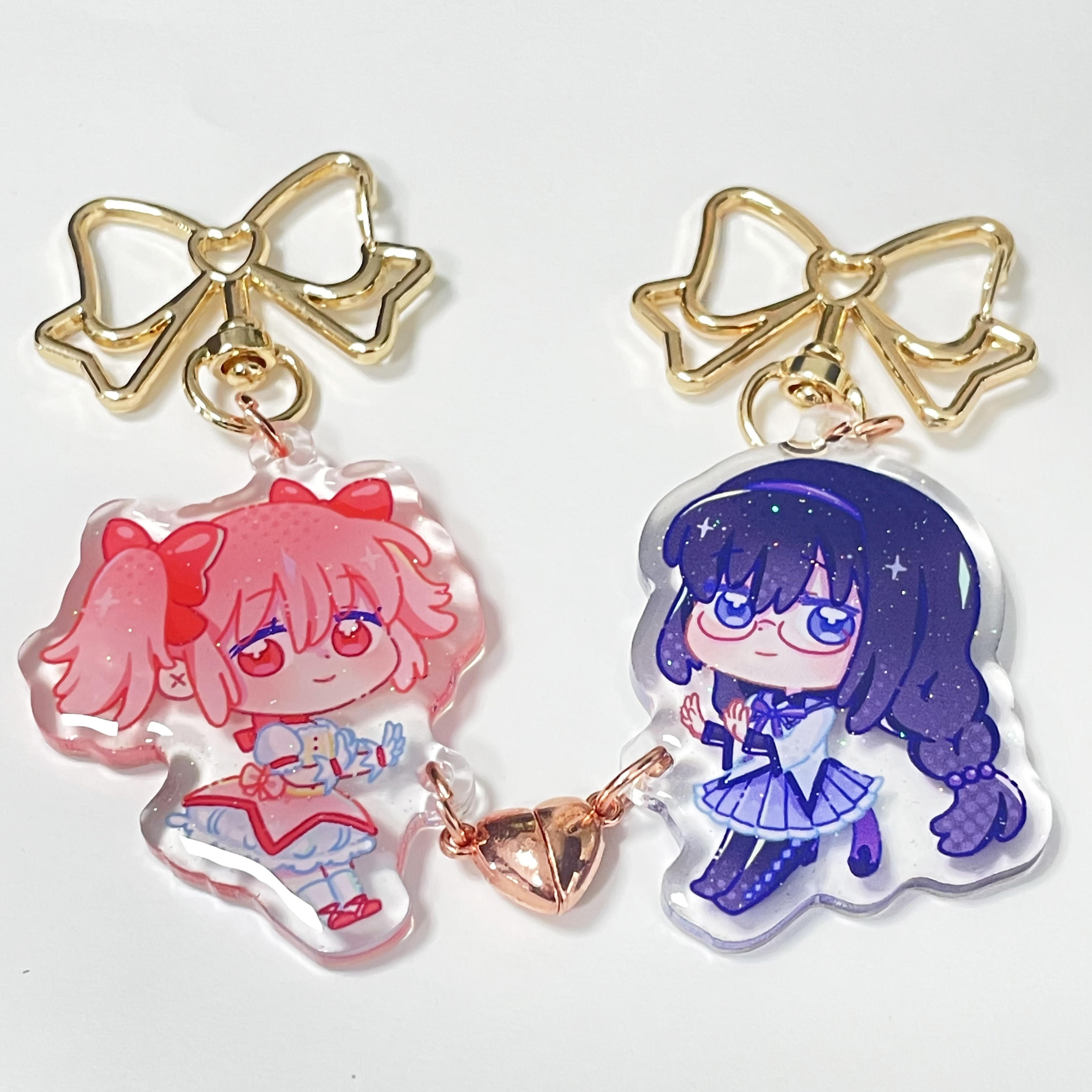 Magnetic Heart Acrylic Charms Customizable Couple Jewelry