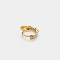 Bague de mode irrégulière YF5044 en acier inoxydable plaqué or 18 carats, lignes rondes, double couche, croix, bijoux étanches