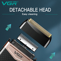 VGR V-331 Rechargeable USB Feuille Unique Lame Hommes Rasoirs Électriques Rasoir Cheveux Barbe Cut Trimmer Machine