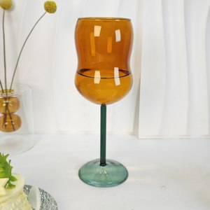 Hot Sale Weddings Colored Wine Stem <strong>Glasses</strong> <strong>Amber</strong> <strong>Glass</strong> Wine Champagne <strong>Cup</strong> - Product Image 3