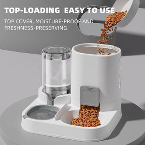 Tempat Makan Hewan Peliharaan Otomatis Desain Baru Gravity <span class=keywords><strong>Pet</strong></span> Self <span class=keywords><strong>Feeder</strong></span> untuk Kucing Anjing Ramah Lingkungan Bahan PP Set Dispenser Makanan dan Air Hewan Peliharaan - Product Image 2