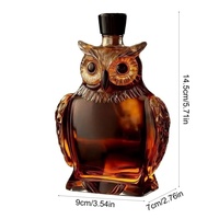 Carafe à whisky en verre borosilicate de haute qualité, créative en forme de hibou, personnalisable, classique pour whisky, vodka, vin – Ensemble