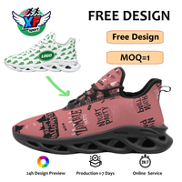 Chaussures de course athlétiques décontractées personnalisées avec imprimé texte zombie Halloween, grandes tailles, vente en gros