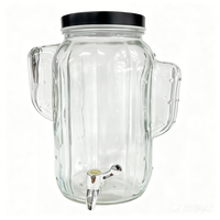 Distributeur de boissons en verre en forme de cactus avec couvercle en fer, pot de stockage durable pour la cuisine, logo personnalisé, capacité de 16 oz, design unique