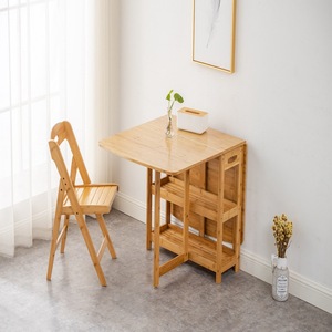 <b>Dining</b> <b>Table</b> And Chairs Set 5 Piece Foldable Wooden For Small Apartment Living Room - Product Image 2
