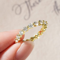 Bague en or plaqué 14 carats pour femme, alliance de mariage éternelle 3 mm 0,1 ct, bague de fiançailles empilable en moissanite pour femme, prix d'usine