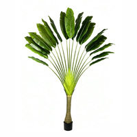Palmier artificiel de voyageur de 3,2 m en plastique, grande plante en pot, forme éventail moderne, pour la décoration intérieure de la maison, du hall ou des espaces commerciaux