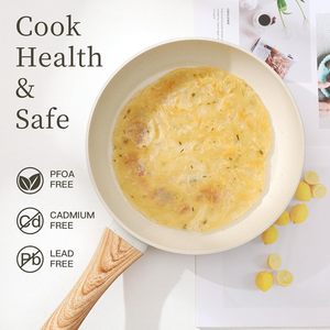 Hot Selling 21 Pcs <strong>White</strong> <strong>Ceramic</strong> Granite Coating <strong>Cookware</strong> Sets Non-Stick Pots Pans Silicone Handle Induction Bottom Glass - Product Image 5