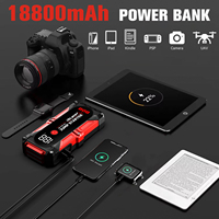Démarreur de batterie 12V 18800mAh - Démarrage 500A, crête 1000A, double sortie USB (5V/3A, 9V/2A)