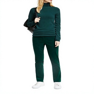 Jeans Casuales a Cuadros de Cintura Alta y Pierna Recta para Mujer, Talla Grande, Lavado Decolorado, Spandex/Algodón - Product Image 1