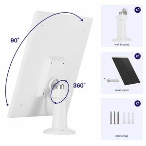 Panneau solaire USB ZYCXEG SPC038-6W 6W pour caméras de surveillance <span class=keywords><strong>Arlo</strong></span> <span class=keywords><strong>Pro</strong></span> <span class=keywords><strong>4</strong></span>/3/Ultra/Ultra 2 étanches, projecteur rotatif DC 5V Micro USB - Product Image 4