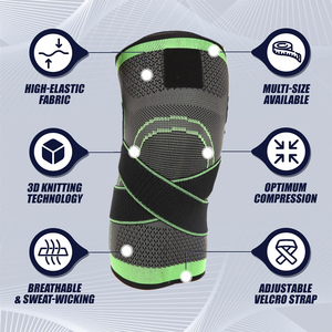 Manchons de compression 2026 avec sangles élastiques pour protéger les articulations du genou, réduire les chocs aux jambes et maintenir la température des jambes - Product Image 4