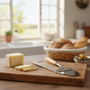 Sybaris Line formaggio affettatrice con manico in legno in metallo Silicone formaggio coltelli per il taglio per uso domestico cucina imballato in scatola regalo - Product Image 3