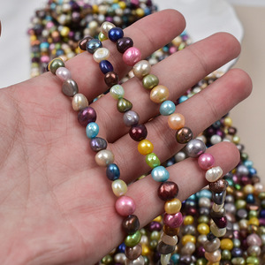 Perle d'eau douce naturelle de forme baroque, matière première pour collier et bracelet, accessoires, couleur blanc clair, deux faces - Product Image 2