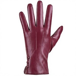 Gants en cuir longs jusqu'aux poignets, non doublés, thermiques, style uni, pour usage quotidien en hiver - Product Image 4