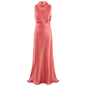 Robe maxi d'été élégante en tissu tissé sans manches, col rond, coupe évasée, rouge |   Robe de plage style bohème pour les vacances |   Robe d'été pour femmes - Product Image 1