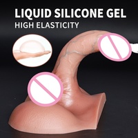 Masseur intime en silicone réaliste avec base d'aspiration stable, accessoire ergonomique manuel mains libres pour la relaxation corporelle