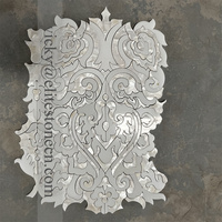 Mosaïque en marbre crinoline découpée au jet d'eau, design original pour murs et sols, vente en gros