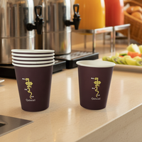 Gobelet en papier à café à paroi simple de 8 oz, logo personnalisé disponible pour la maison, le bureau, les voyages, l'hôtel, la restauration, possibilité de correspondre avec des couvercles