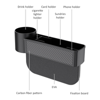 Organisateur de Voiture Multifonctionnel avec Petit Porte-Gobelet Détachable, Rangement pour l'Interstice de Siège Avant (Conducteur et Passager)