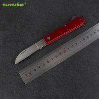 SUNSHINE Couteau de greffage de poche pliant personnalisable Lame en acier inoxydable avec poignée en aluminium Sûr pour le camping