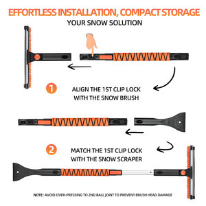 Có thể điều chỉnh thanh nhôm xe tuyết bàn chải và băng <span class=keywords><strong>scraper</strong></span> cho xe kính chắn gió tuyết làm sạch với có thể tháo rời đầu - Product Image 5