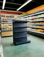 Étagères métalliques simple face pour supermarchés et épiceries, personnalisables pour les distributeurs, ouverture de magasin sur mesure