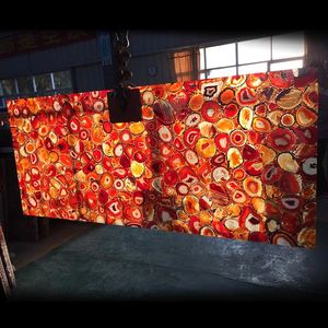 Wholesale Modern Design Translucent Gemstone Slab Backlit Red Agate Semiprecious <b>Stone</b> Slabs Waterproof Bathroom Kitchen - Product Image 3