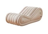 NOUVEAU Canapé-lit gonflable portable rouge au design moderne, à gonflage automatique, pliable, pour l'extérieur, le camping, la pause déjeuner et la détente